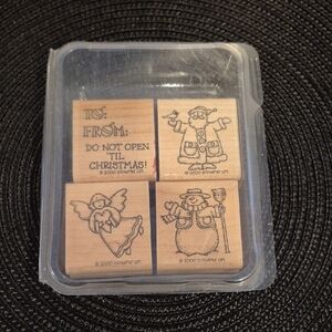 STAMPIN' UP! Retired 2000 'Festive Friends' Stamp Set, Set of 4 Stamps